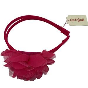 Cat & Jack Girls' Hot Pink Mesh Flower Headband - NWT